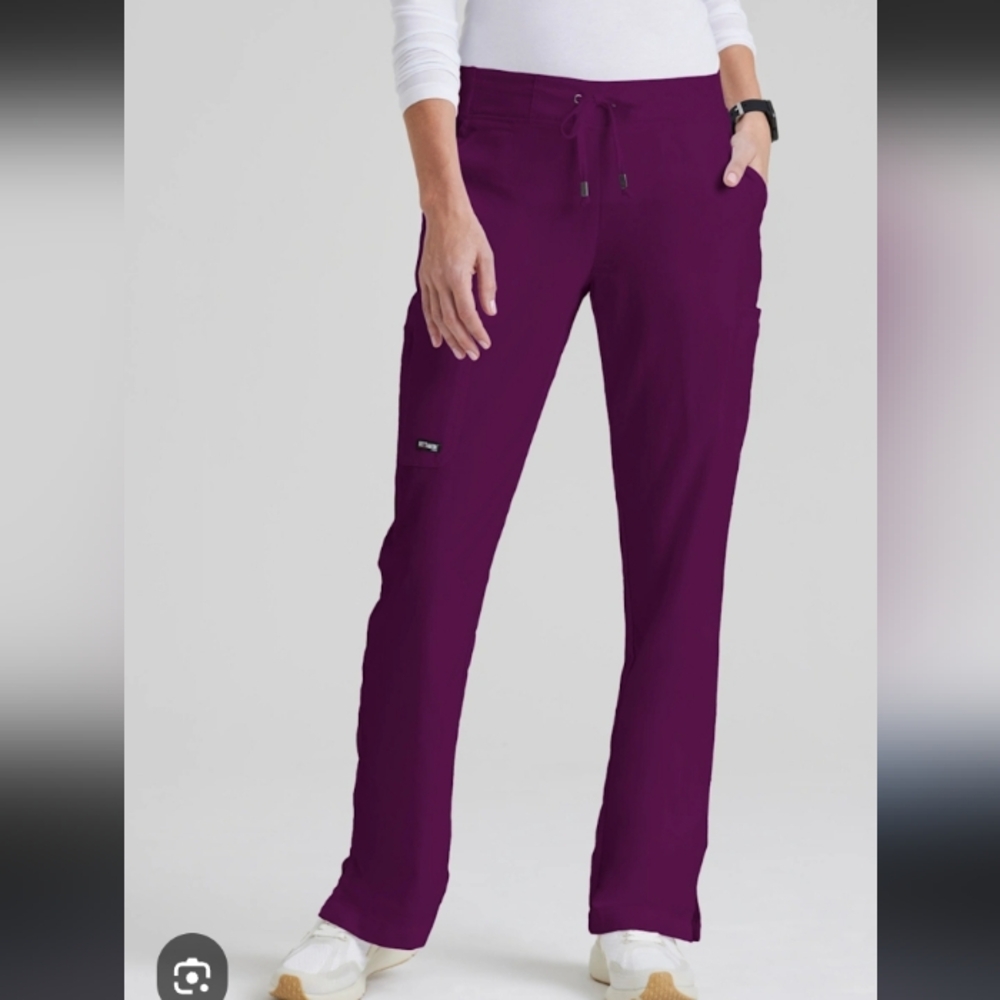 Grey's Anatomy Women's Straight Leg Scrub Pants in Deep Plum